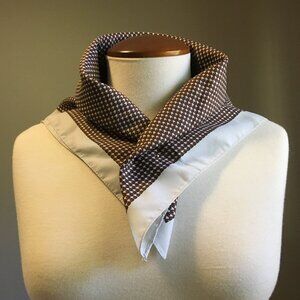 Vintage Glentex Ice and Espresso Puppytooth Square Handkerchief Scarf